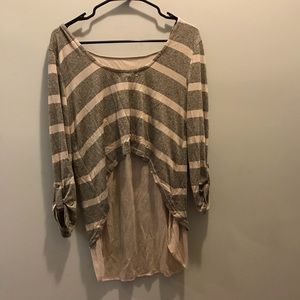 Striped Derek Heart off-the-shoulder top